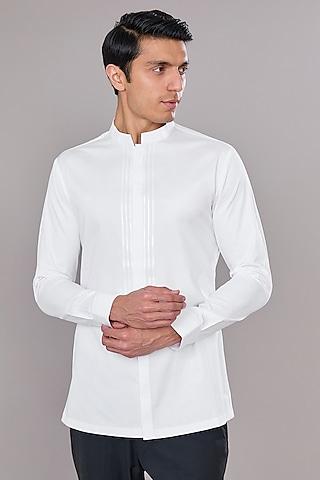 ivory cotton satin shirt