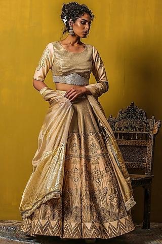 ivory cream hand embellished lehenga set