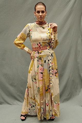 ivory embroidered floral maxi dress