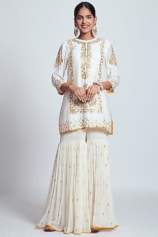 ivory embroidered gharara set