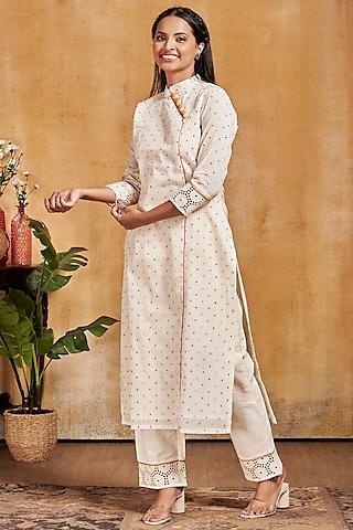 ivory embroidered kurta set