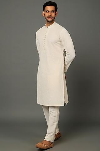 ivory embroidered kurta set