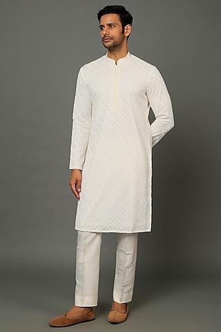 ivory embroidered kurta set