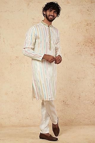 ivory embroidered kurta set