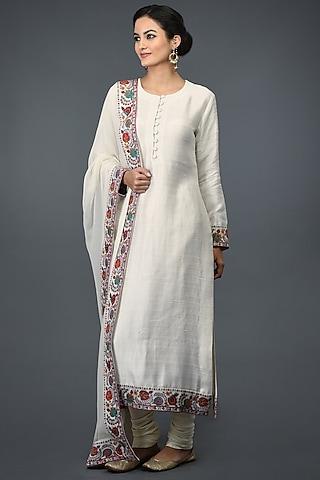 ivory embroidered kurta set