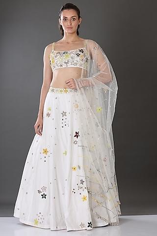 ivory embroidered lehenga set