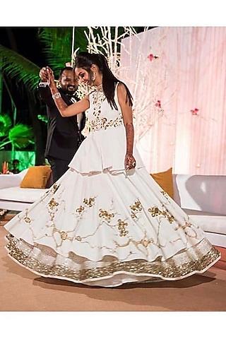 ivory embroidered lehenga set