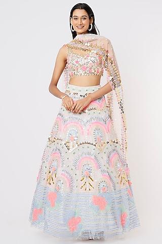 ivory embroidered lehenga set