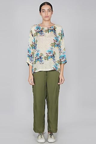 ivory floral printed top