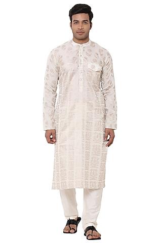 ivory foil printed kurta