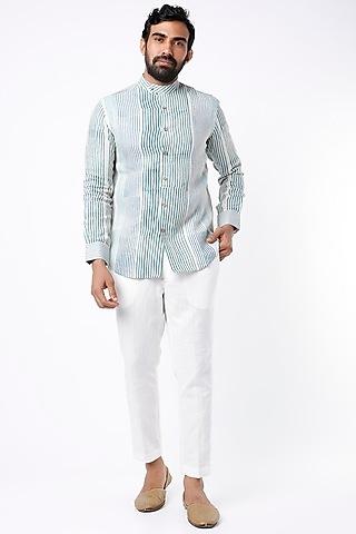 ivory hand block printed shirt