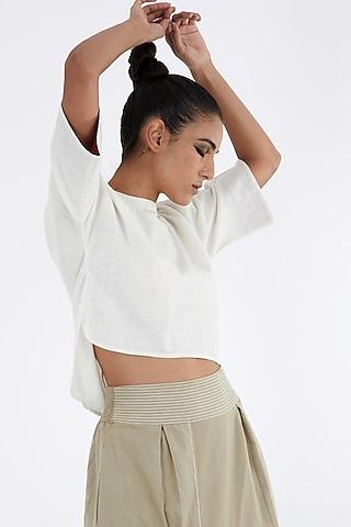 ivory handloom cotton crop top