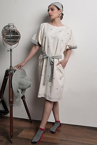 ivory handwoven cotton dress