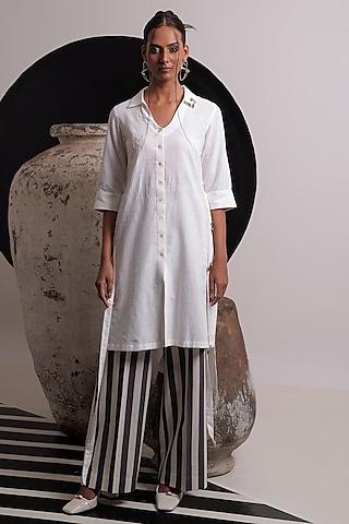 ivory handwoven cotton tunic set