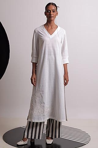 ivory handwoven cotton tunic set