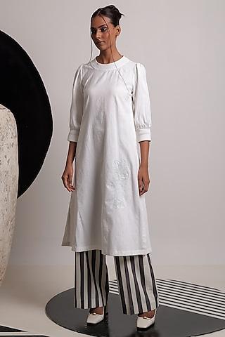 ivory handwoven cotton tunic set