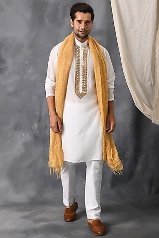 ivory mirror hand embroidered kurta set