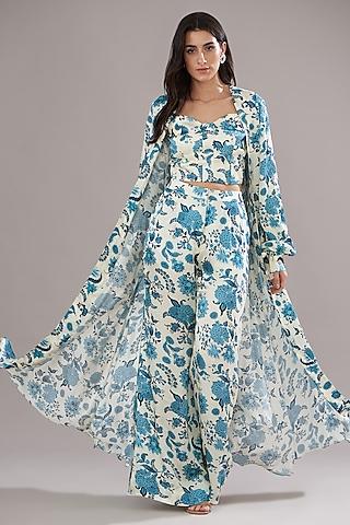 ivory modal printed cape set