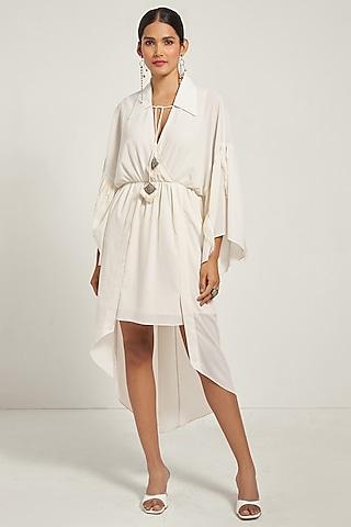 ivory moss crepe dress