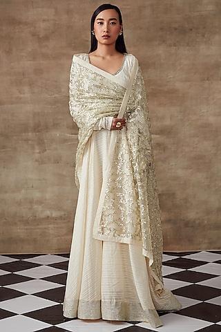 ivory organic cotton kalidar anarkali set