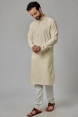 ivory rayon sequins work kurta set