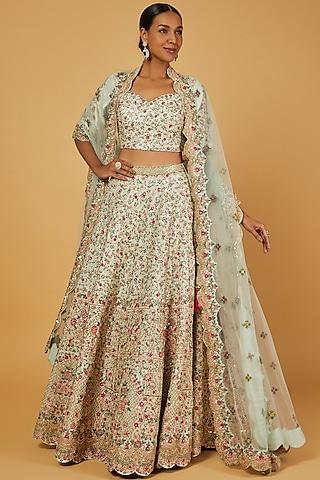 ivory sequined lehenga set