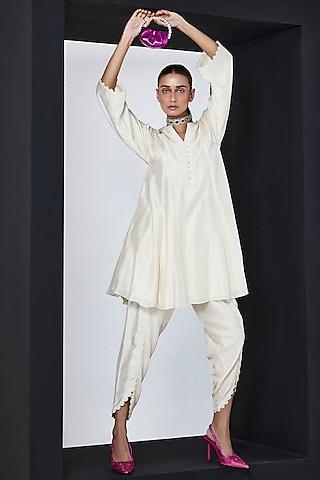 ivory silk kurta set