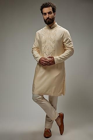 ivory silk kurta set