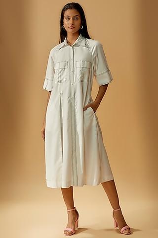 ivory terry rayon shirt dress