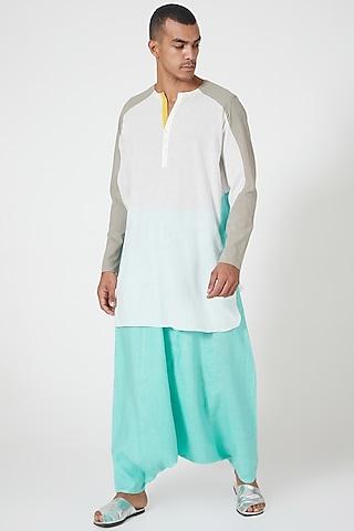 ivory tunic shirt with color blocking