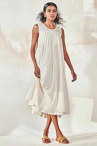 ivory white mulmul dress