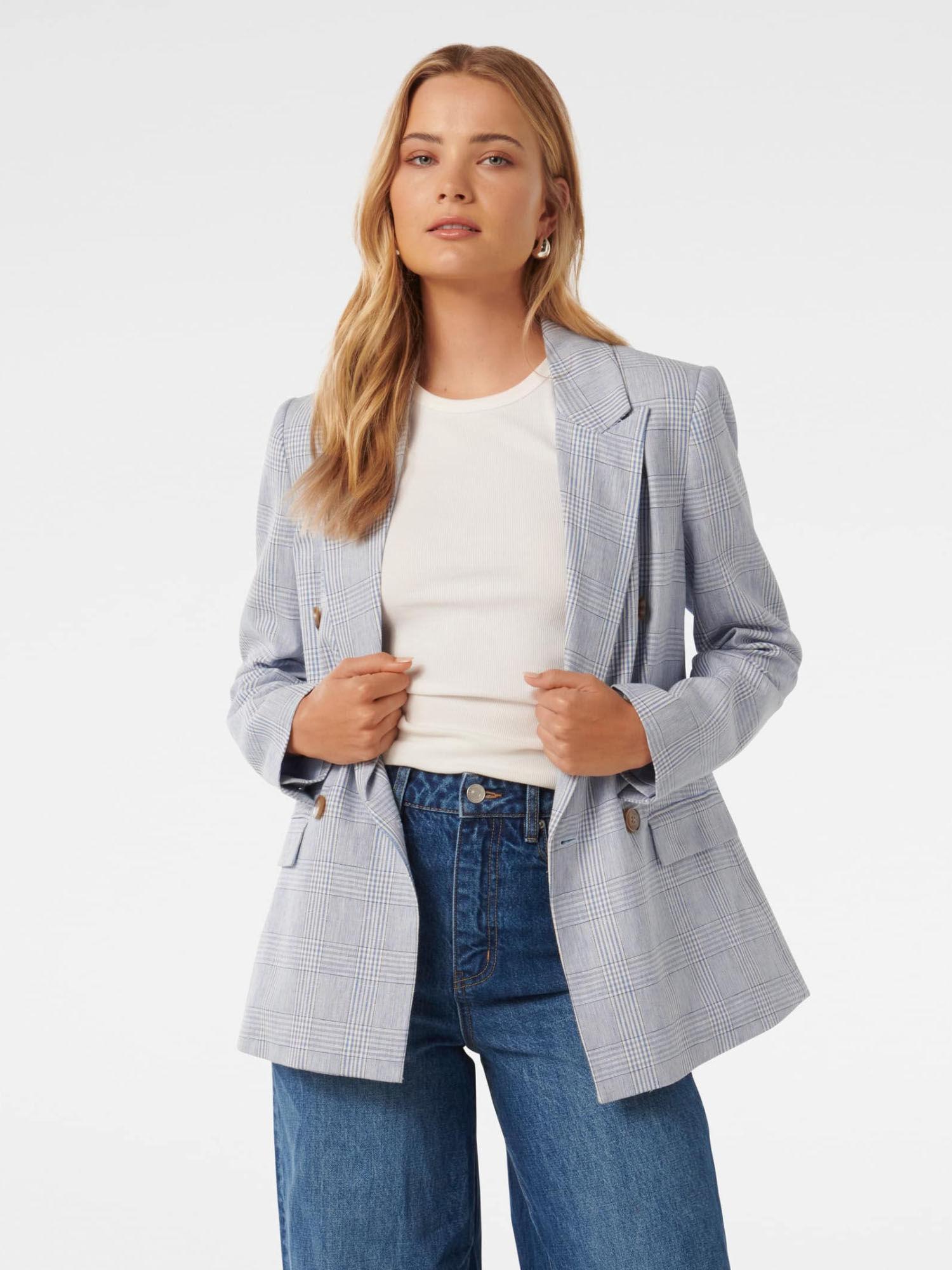 ivy linen double breasted blazer