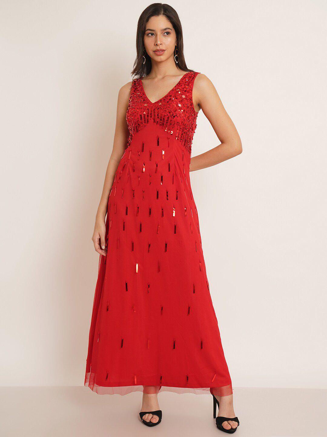 ix impression embellished  v-neck maxi dress