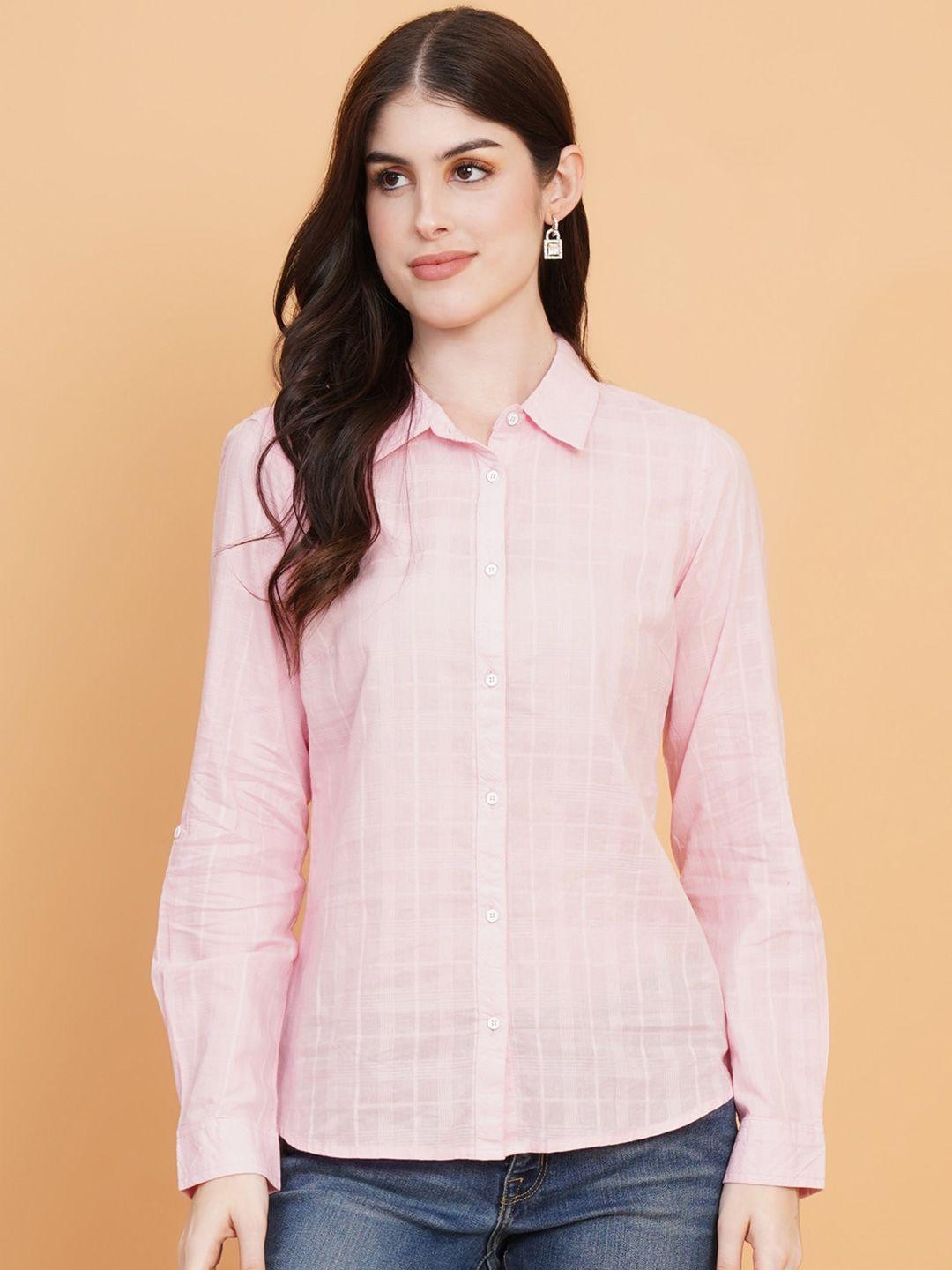 ix impression pink cotton shirt style top