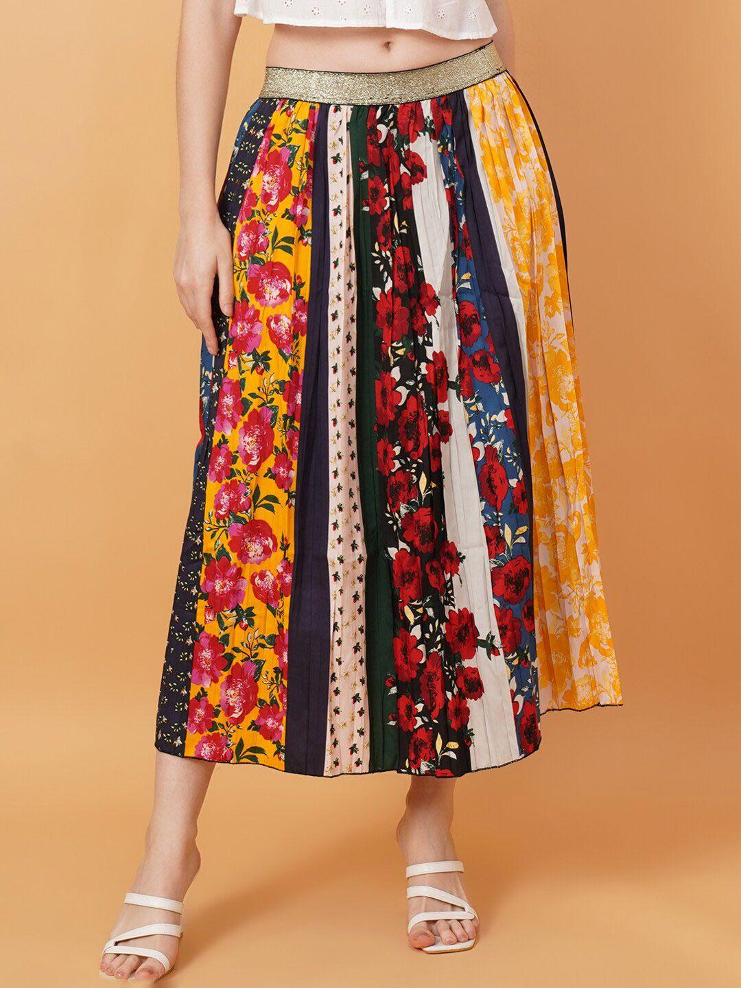 ix impression printed flared midi skirts