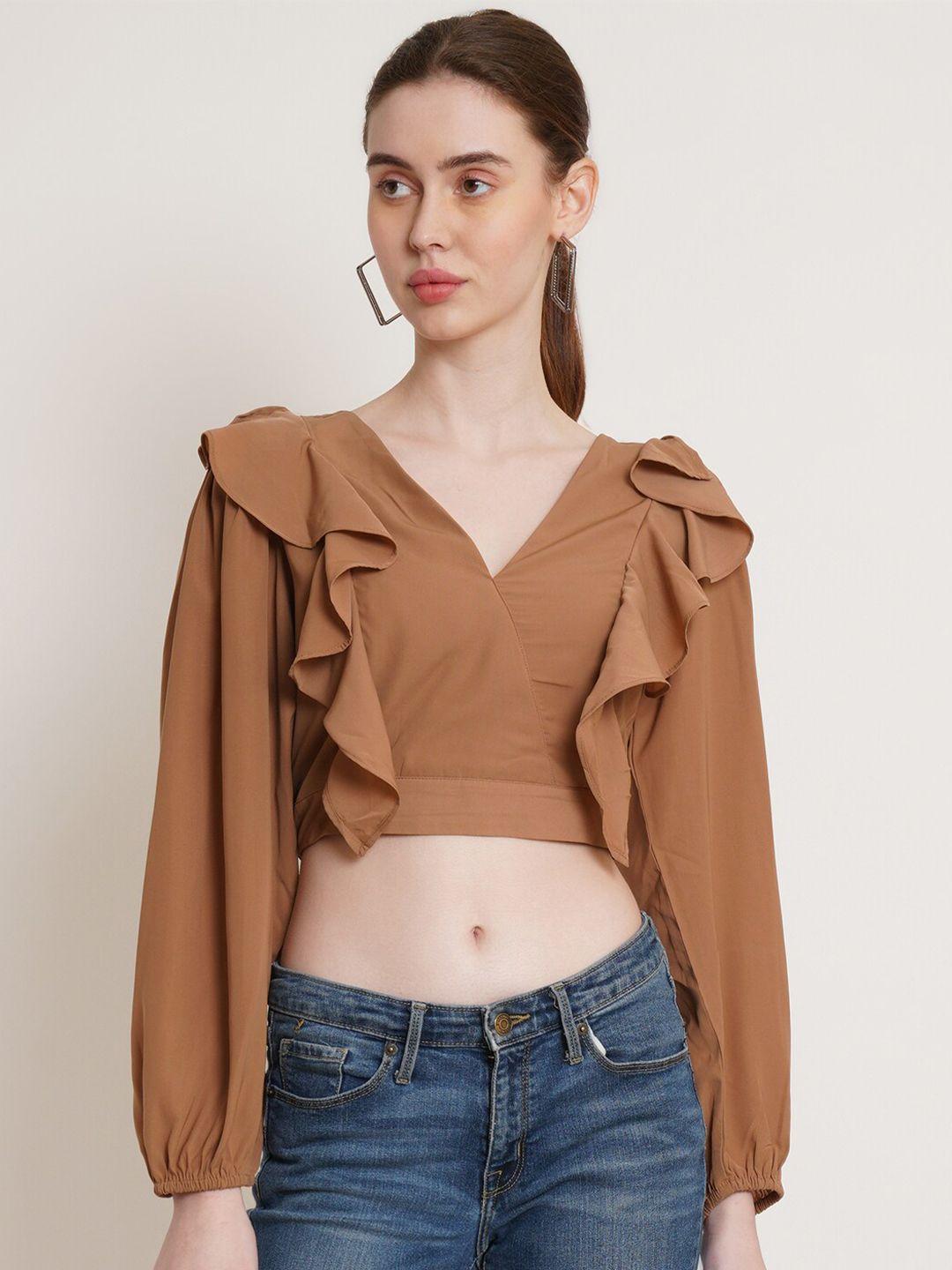 ix impression ruffles wrap crop top