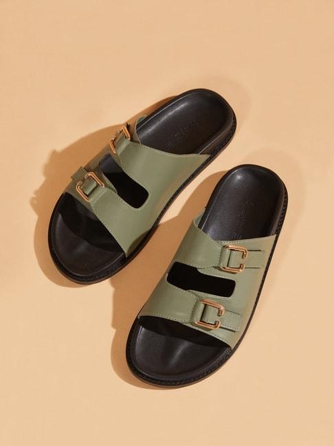 iykyk women's olive casual sandals
