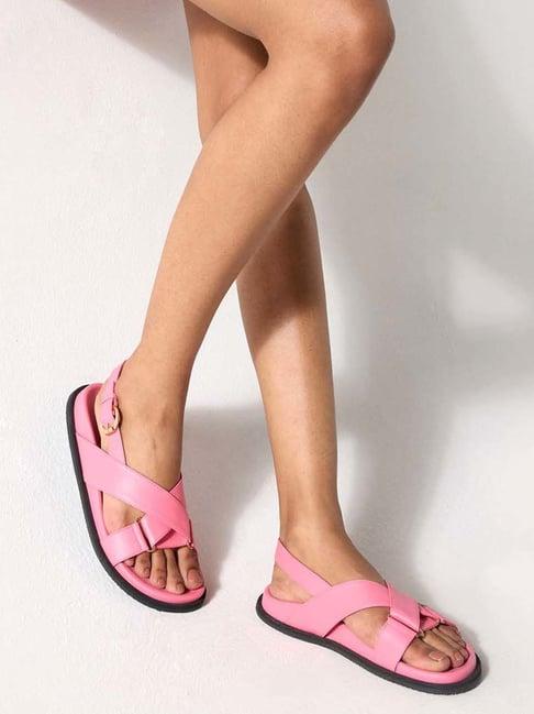 iykyk women's pink back strap sandals