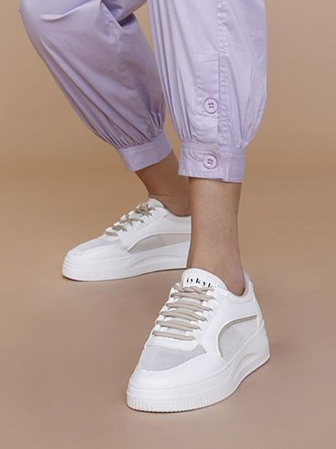 iykyk women's white sneakers