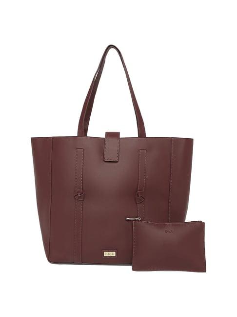 iykyk maroon solid medium tote handbag