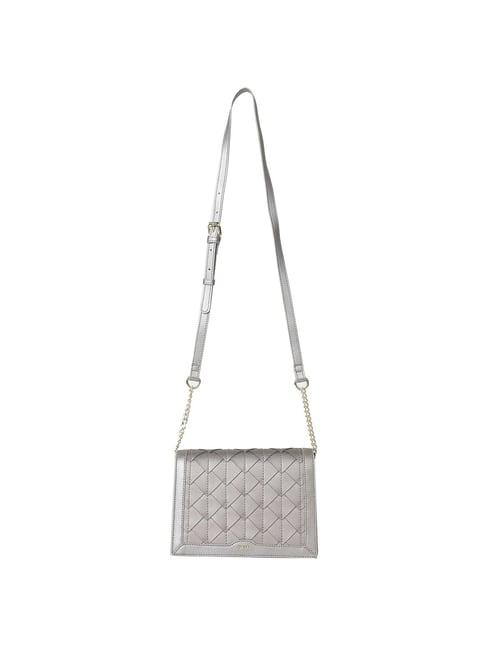 iykyk silver textured medium sling handbag