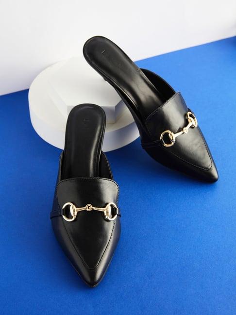 iykyk women's black mule shoes