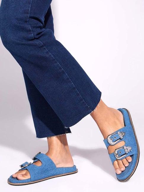 iykyk women's blue casual sandals