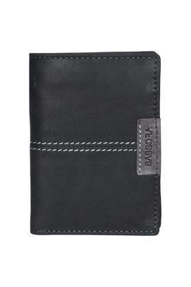 izan block print pure leather unisex wallet - multi