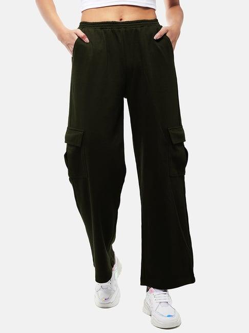 izf olive relaxed fit mid rise cargo pants