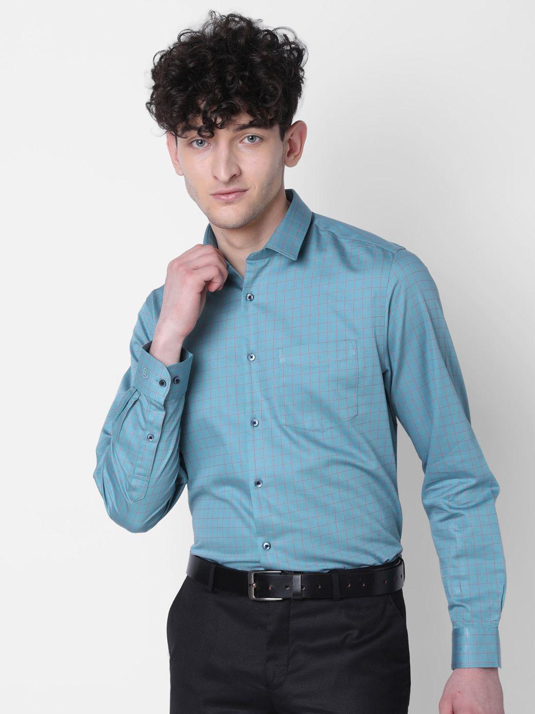j hampstead classic grid tattersall checked cotton formal shirt