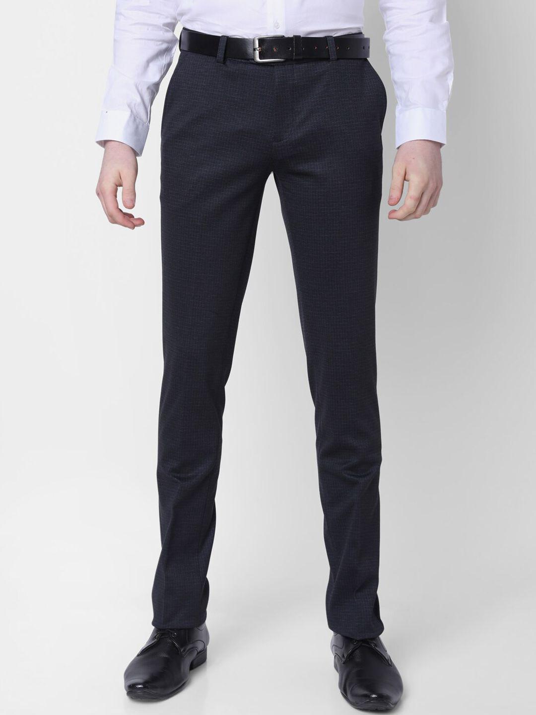 j hampstead men checked slim fit formal trousers