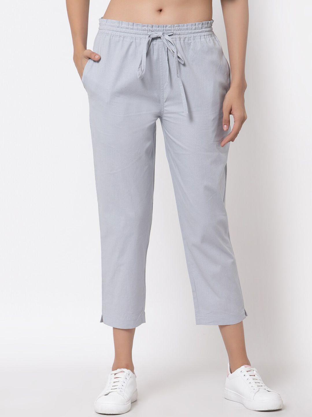 j style women grey cropped smart trousers