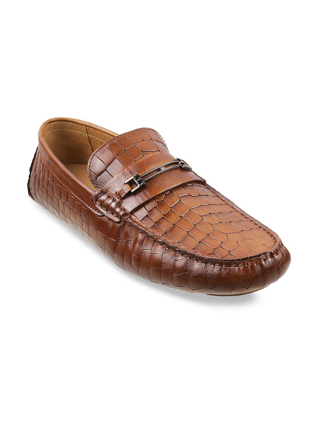 j fontini men tan woven design leather sneakers