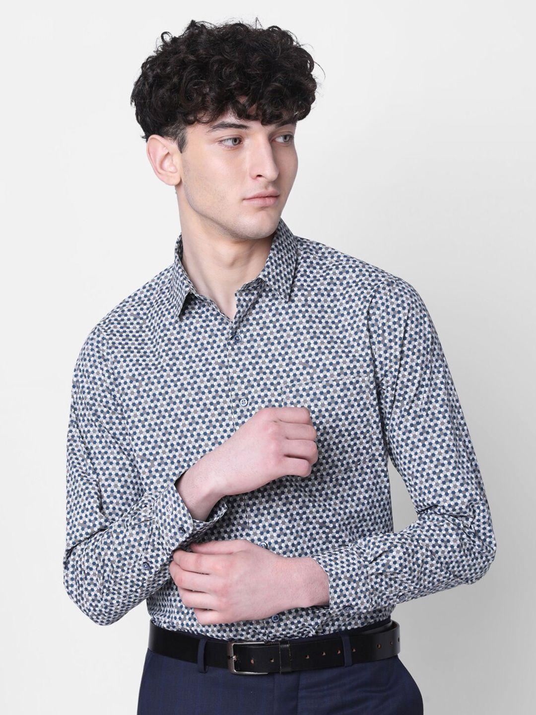 j hampstead classic micro ditsy printed cotton formal shirt
